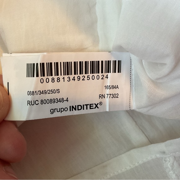 New - Zara white poplin dress embroidered ruffles dainty summer strapless - Picture 10 of 16